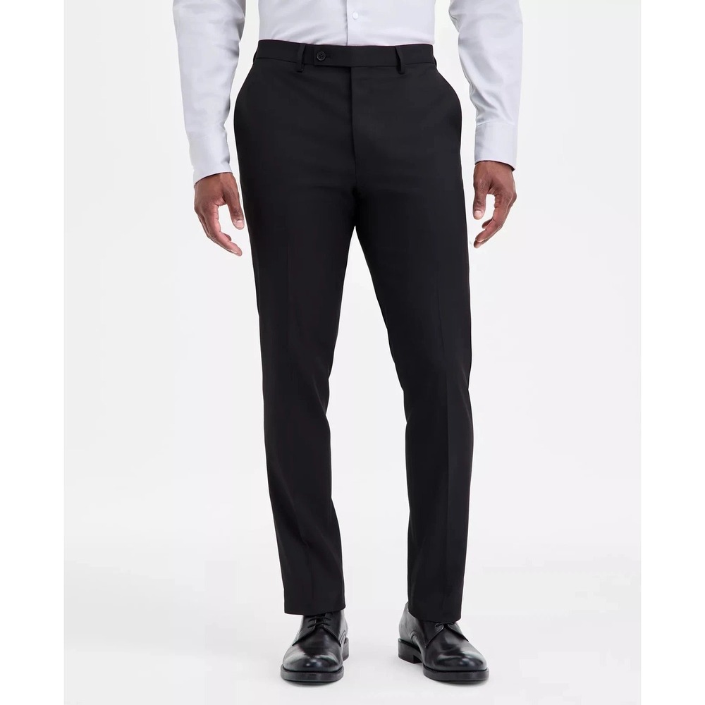 DKNY Mens Dress Pants Black Modern Fit 35W 32L